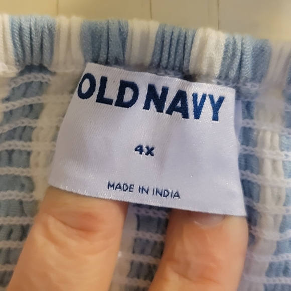 Old Navy Light Blue Striped Shoulder Tie Tank Size 4X - Picture 5 of 6